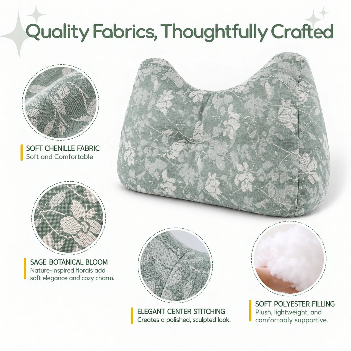Oversized Chenille Lumbar Support Pillow