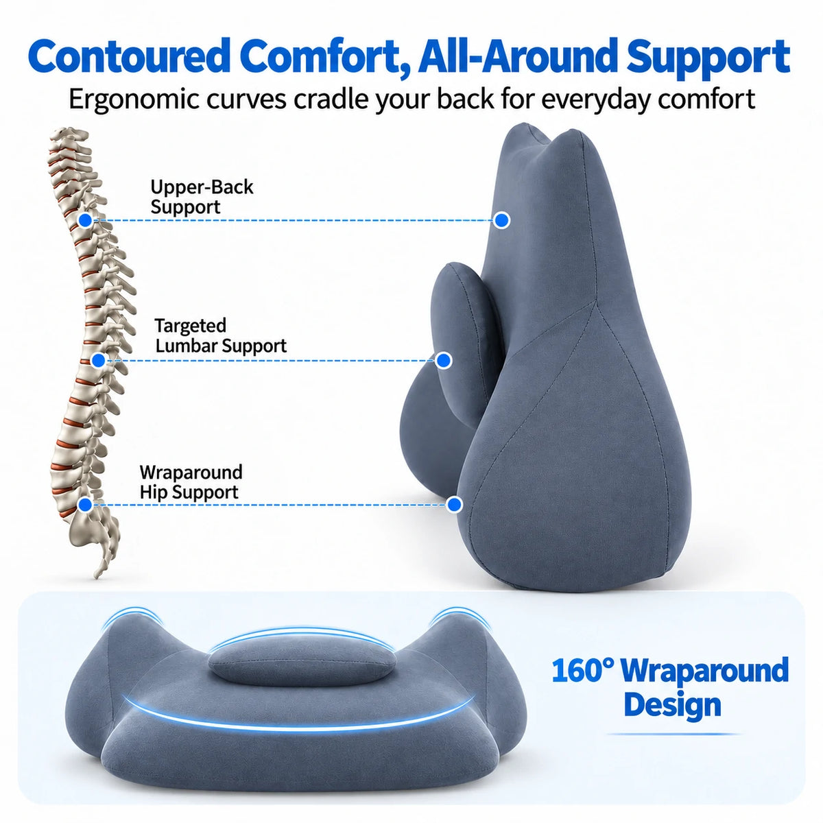 Lumbar Support Pillow for Office Chair, Memory Foam