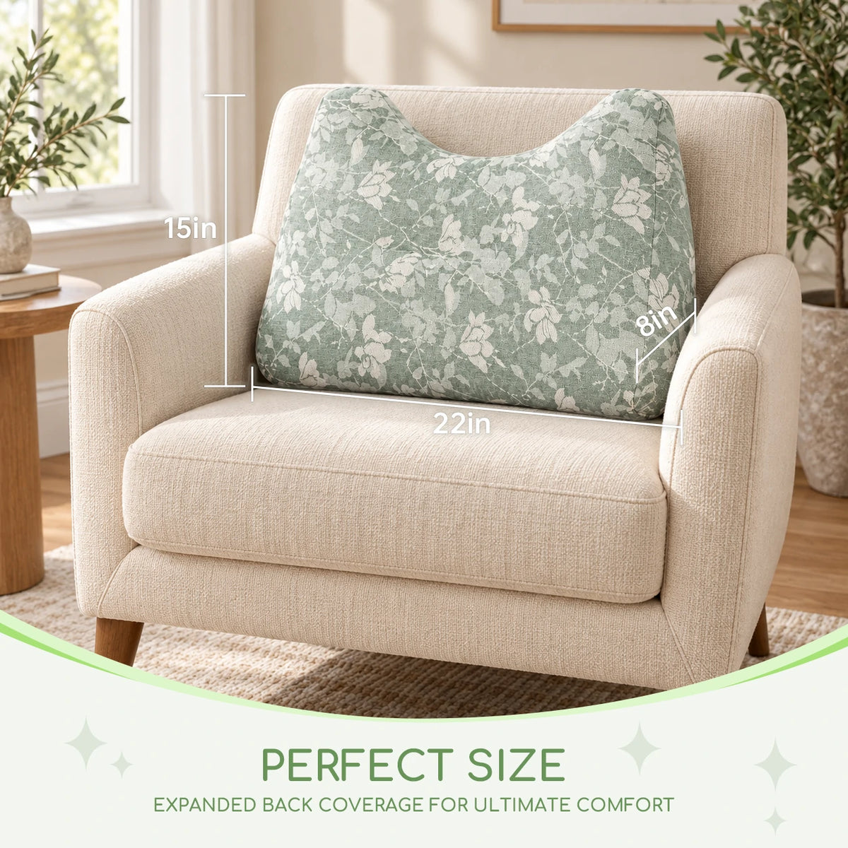 Oversized Chenille Lumbar Support Pillow