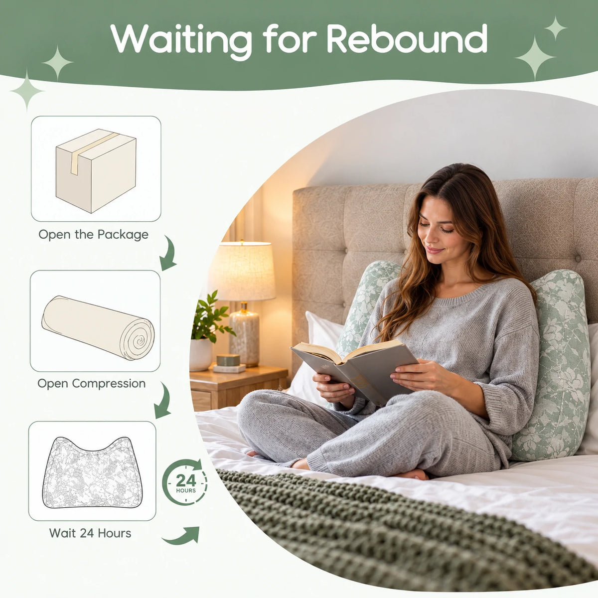 Oversized Chenille Lumbar Support Pillow