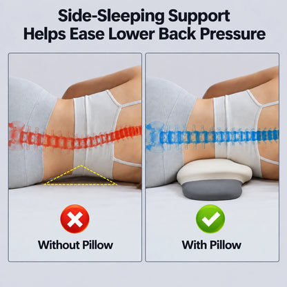 Lumbar Support Pillow for Bed Sleeping, Memory Foam