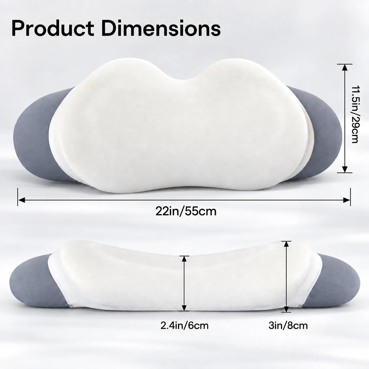 Lumbar Support Pillow for Bed Sleeping, Memory Foam