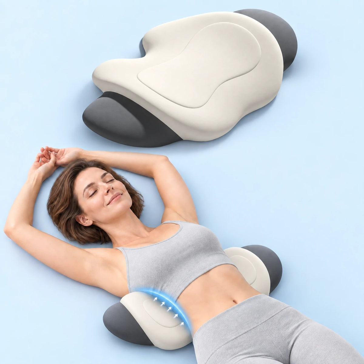 Lumbar Support Pillow for Bed Sleeping, Memory Foam