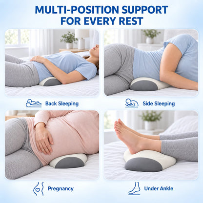Lumbar Support Pillow for Bed Sleeping, Memory Foam