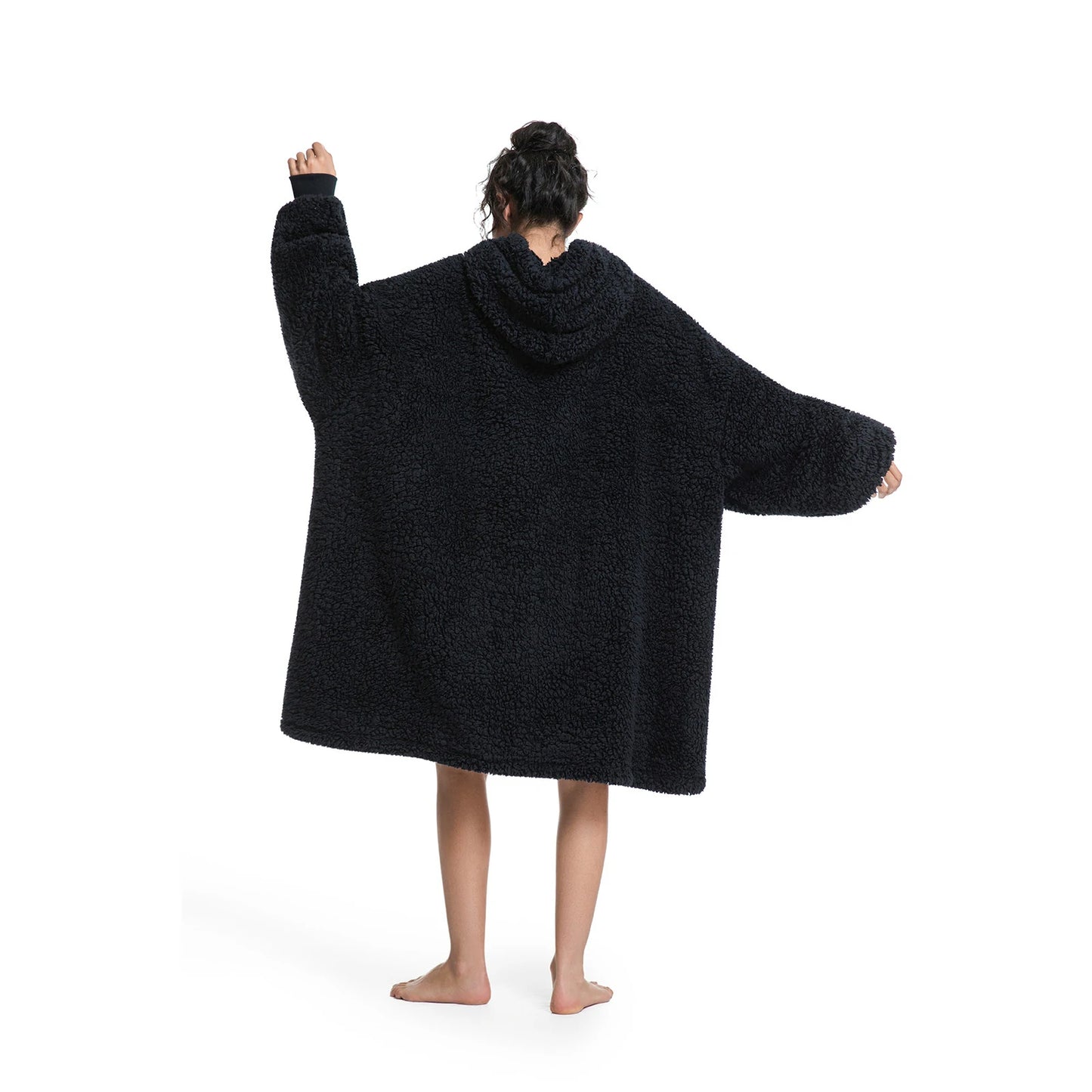 Prevalucent Oversized Sherpa Wearable Blanket Hoodie with Kangaroo Pocket for Women & Men