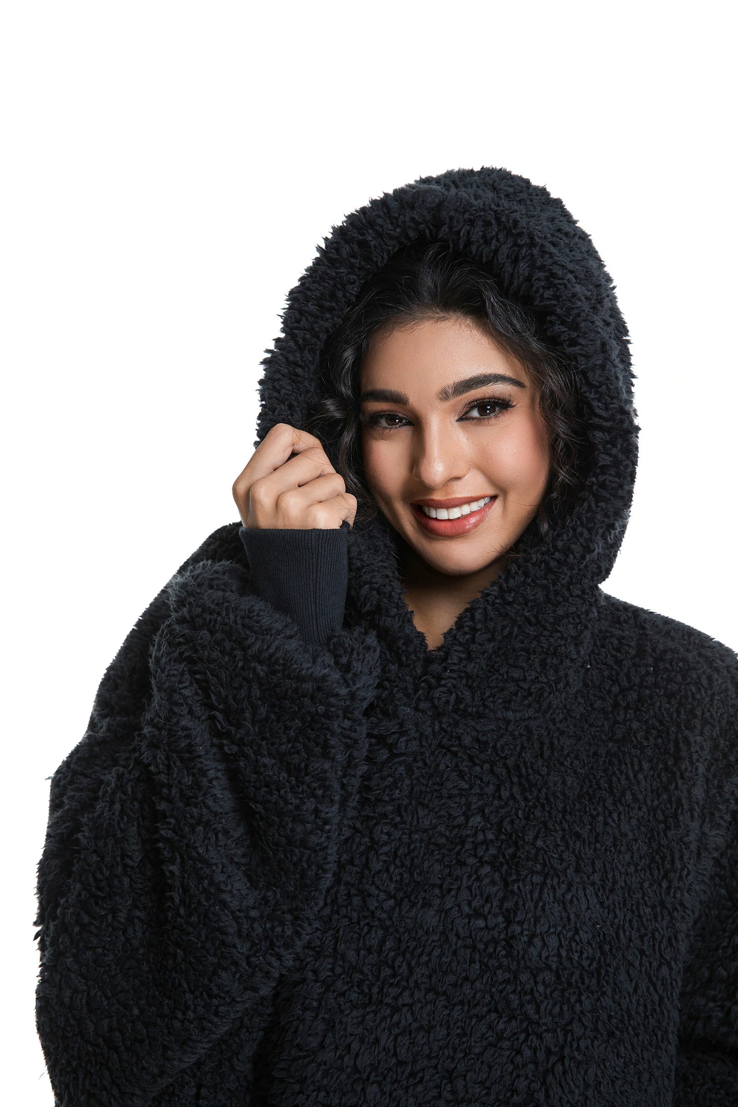 Prevalucent Oversized Sherpa Wearable Blanket Hoodie with Kangaroo Pocket for Women & Men