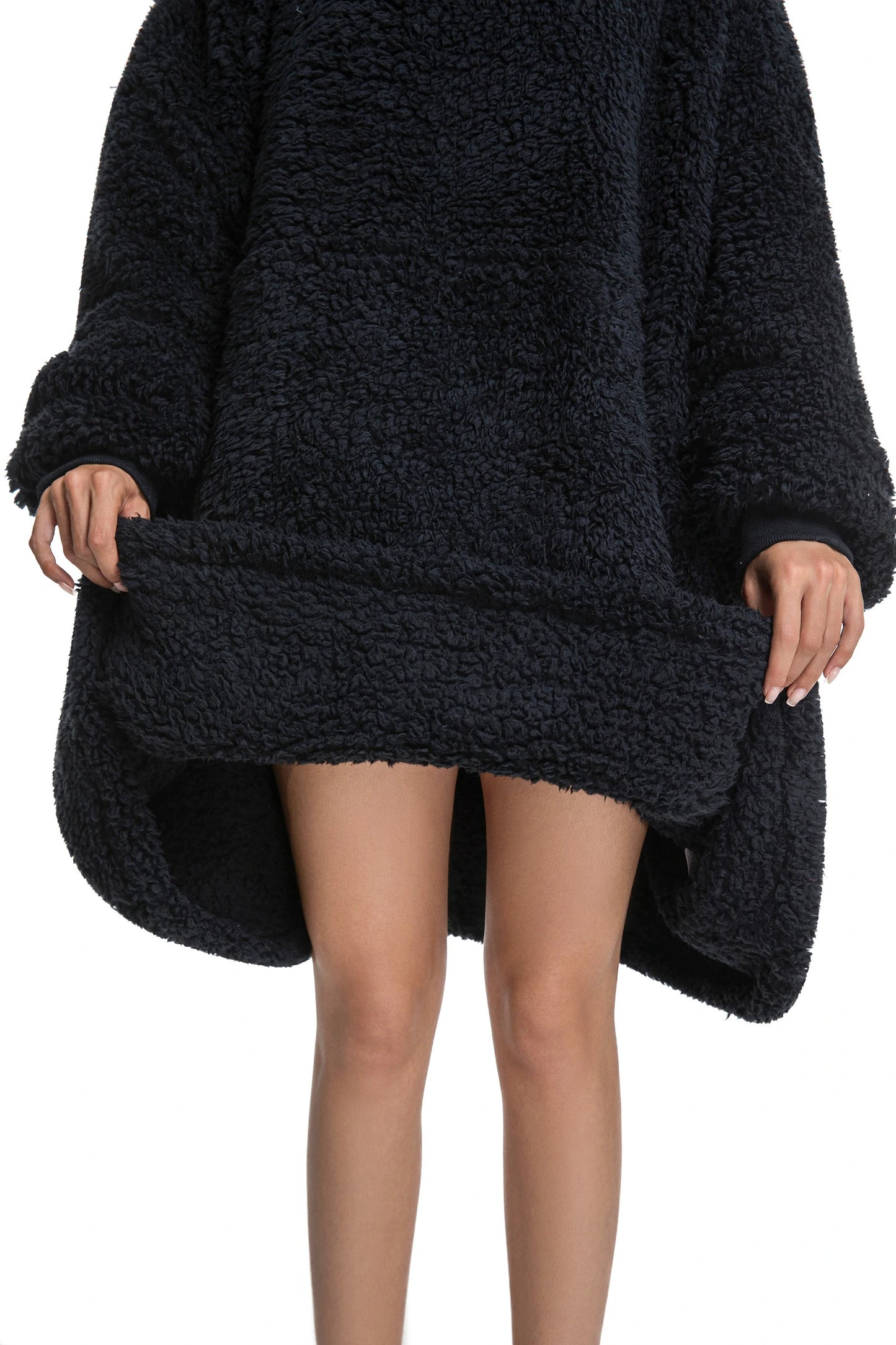 Prevalucent Oversized Sherpa Wearable Blanket Hoodie with Kangaroo Pocket for Women & Men