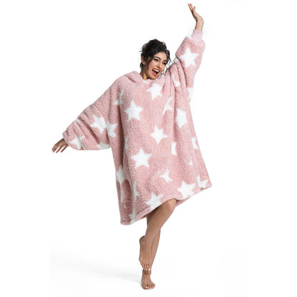 Oversized wearable blanket hoodie for women and men