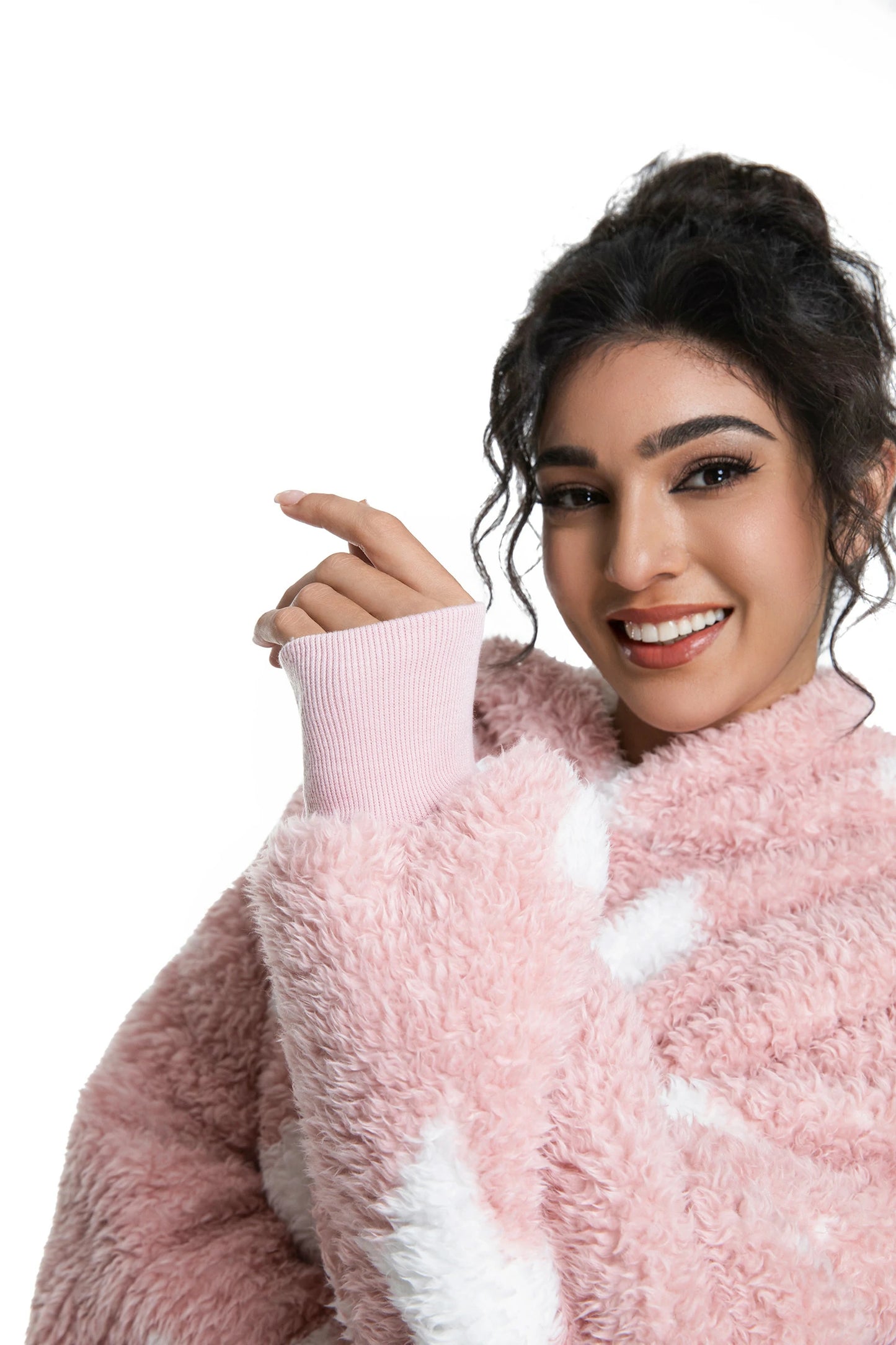 Prevalucent Oversized Sherpa Wearable Blanket Hoodie with Side Pockets for Women & Men