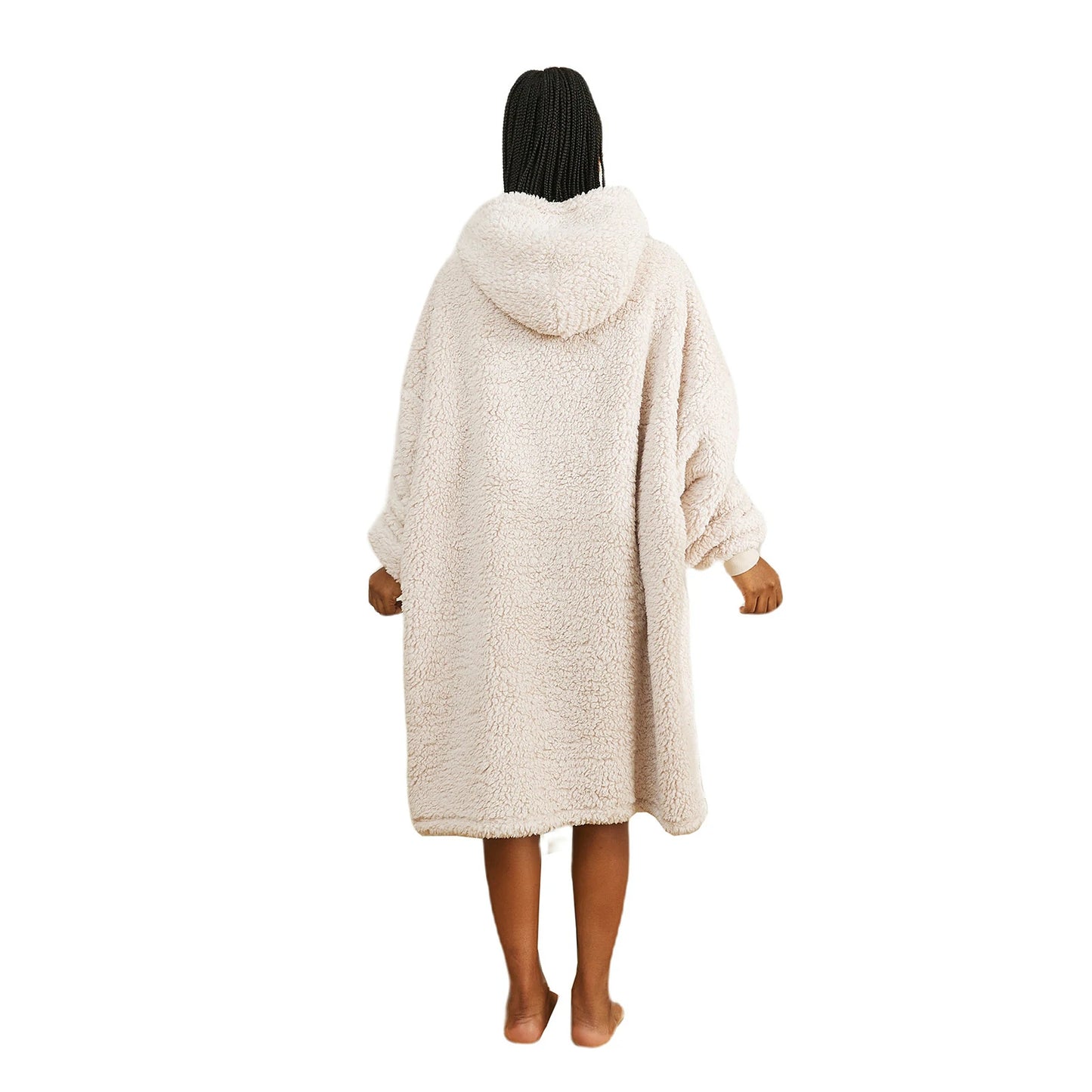 Prevalucent Oversized Sherpa Wearable Blanket Hoodie with Kangaroo Pocket for Women & Men