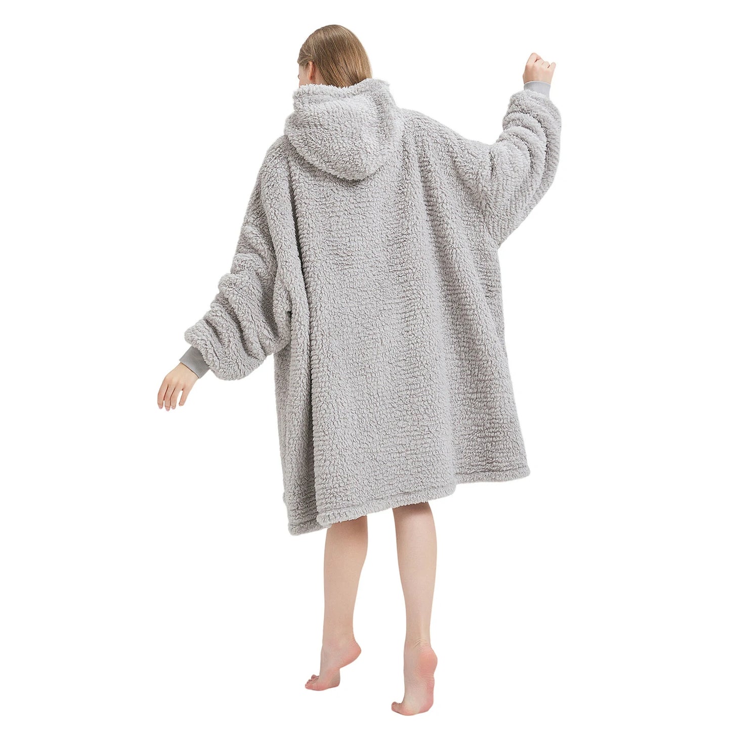 Prevalucent Oversized Sherpa Wearable Blanket Hoodie with Kangaroo Pocket for Women & Men