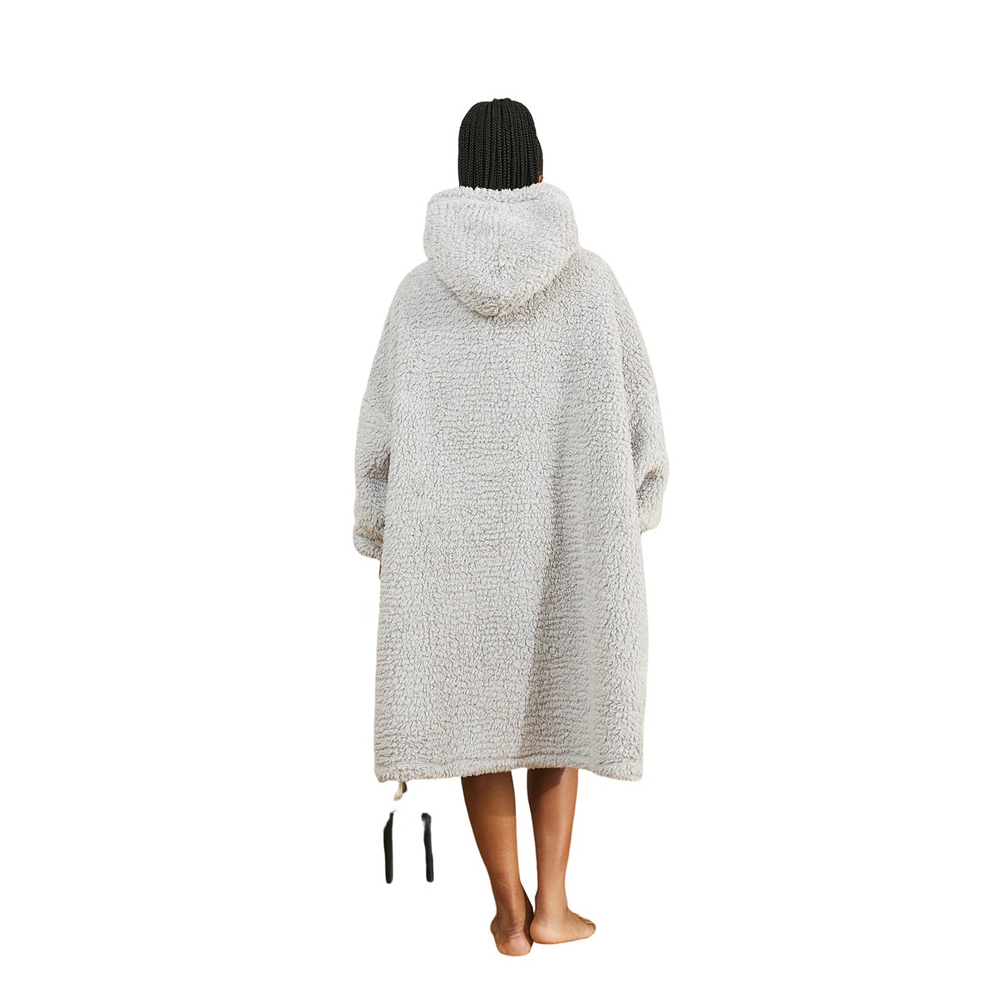 Prevalucent Oversized Sherpa Wearable Blanket Hoodie with Kangaroo Pocket for Women & Men