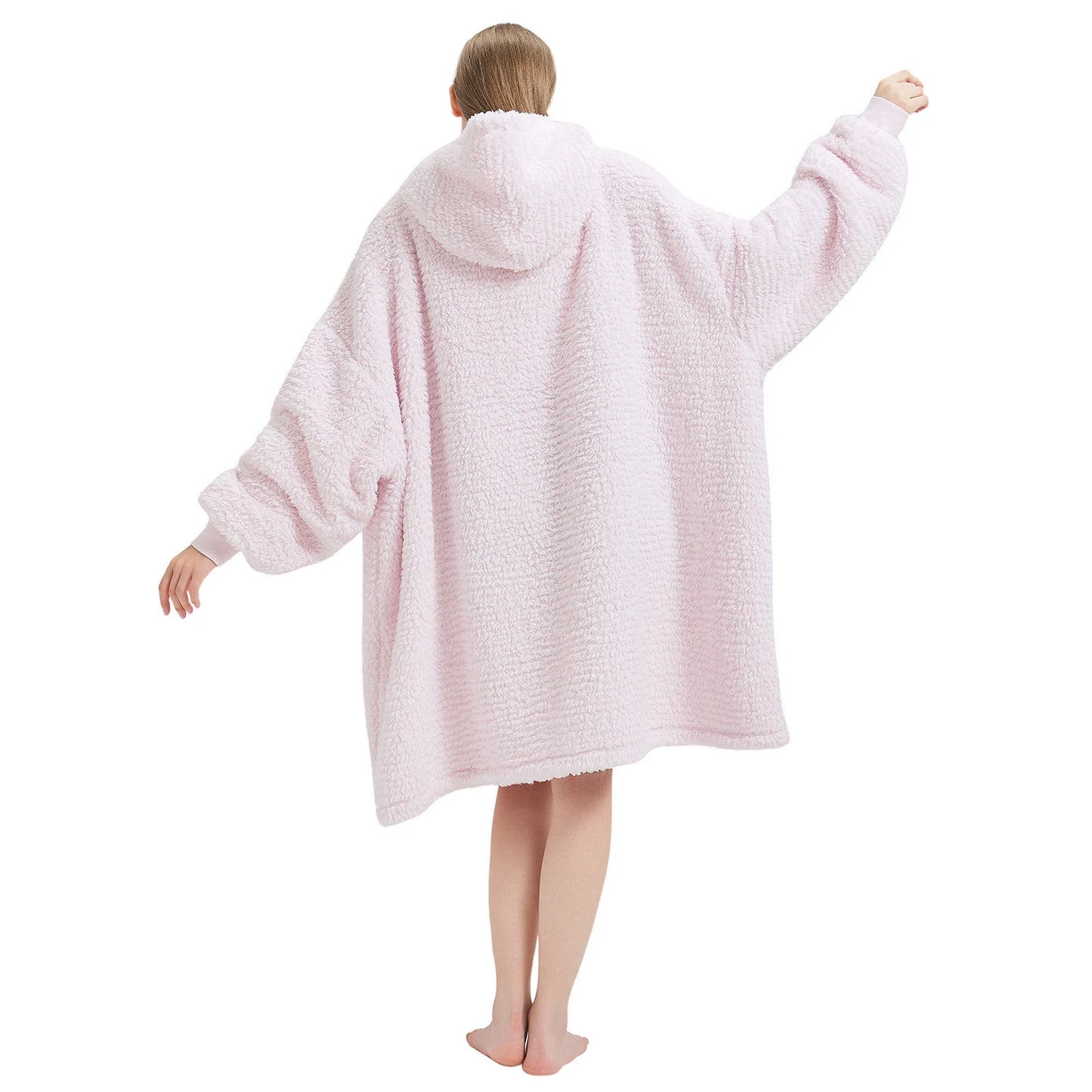 Prevalucent Oversized Sherpa Wearable Blanket Hoodie with Kangaroo Pocket for Women & Men