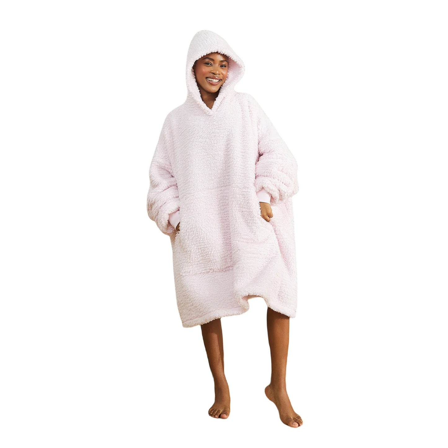 Prevalucent Oversized Sherpa Wearable Blanket Hoodie with Kangaroo Pocket for Women & Men