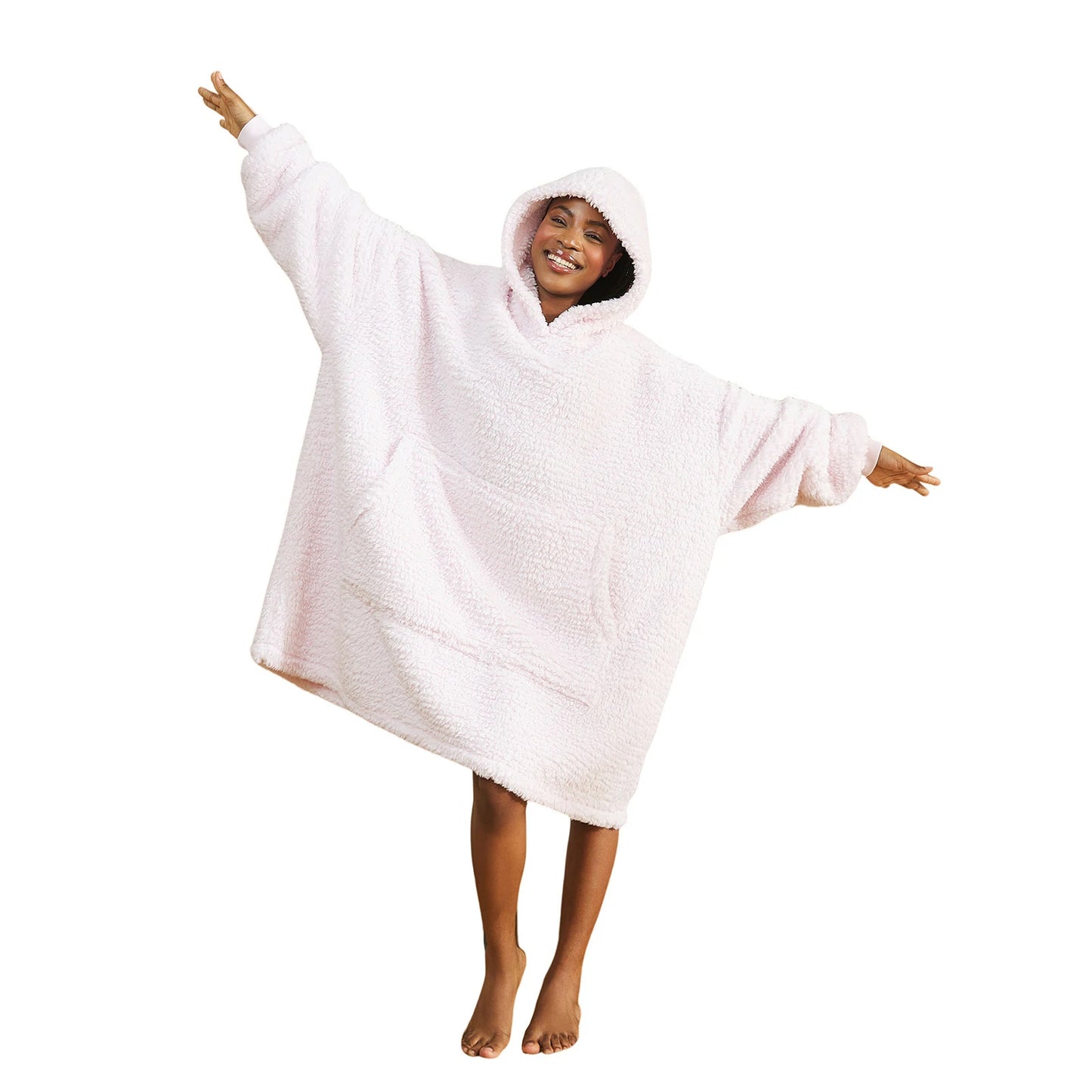 Prevalucent Oversized Sherpa Wearable Blanket Hoodie with Kangaroo Pocket for Women & Men