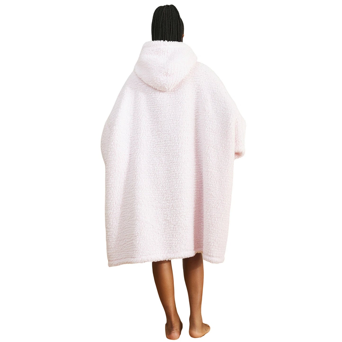 Prevalucent Oversized Sherpa Wearable Blanket Hoodie with Kangaroo Pocket for Women & Men