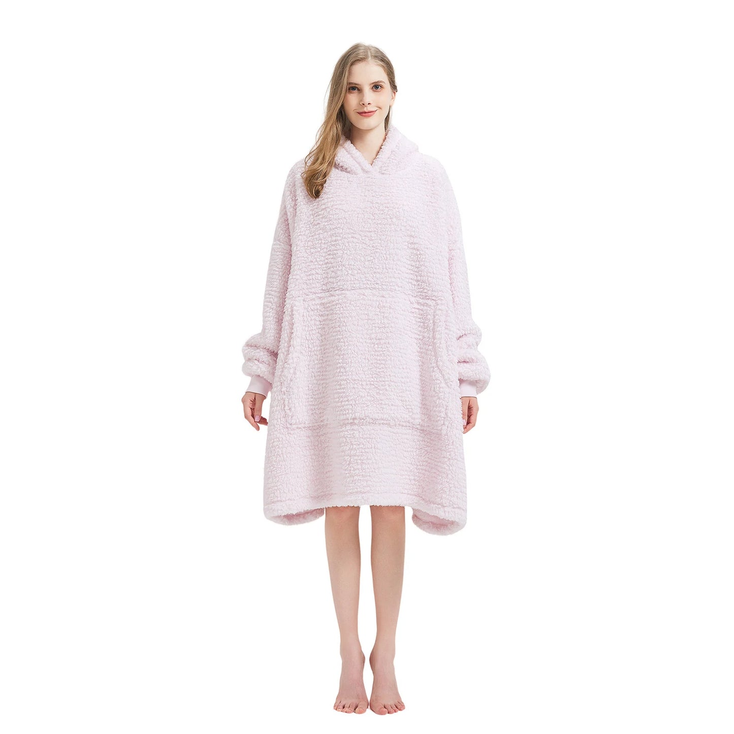 Prevalucent Oversized Sherpa Wearable Blanket Hoodie with Kangaroo Pocket for Women & Men