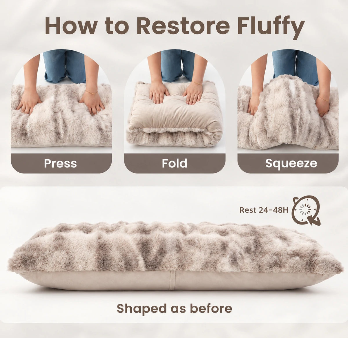 Full body pillow for side sleeping, hugging, and relaxing