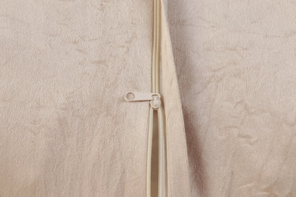 Faux fur body pillow front view showing its long plush profile